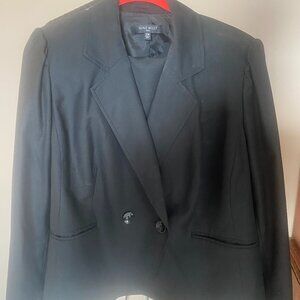 Nine West Women's Double-Breasted Skirt Suit, Color Black, Size 16W